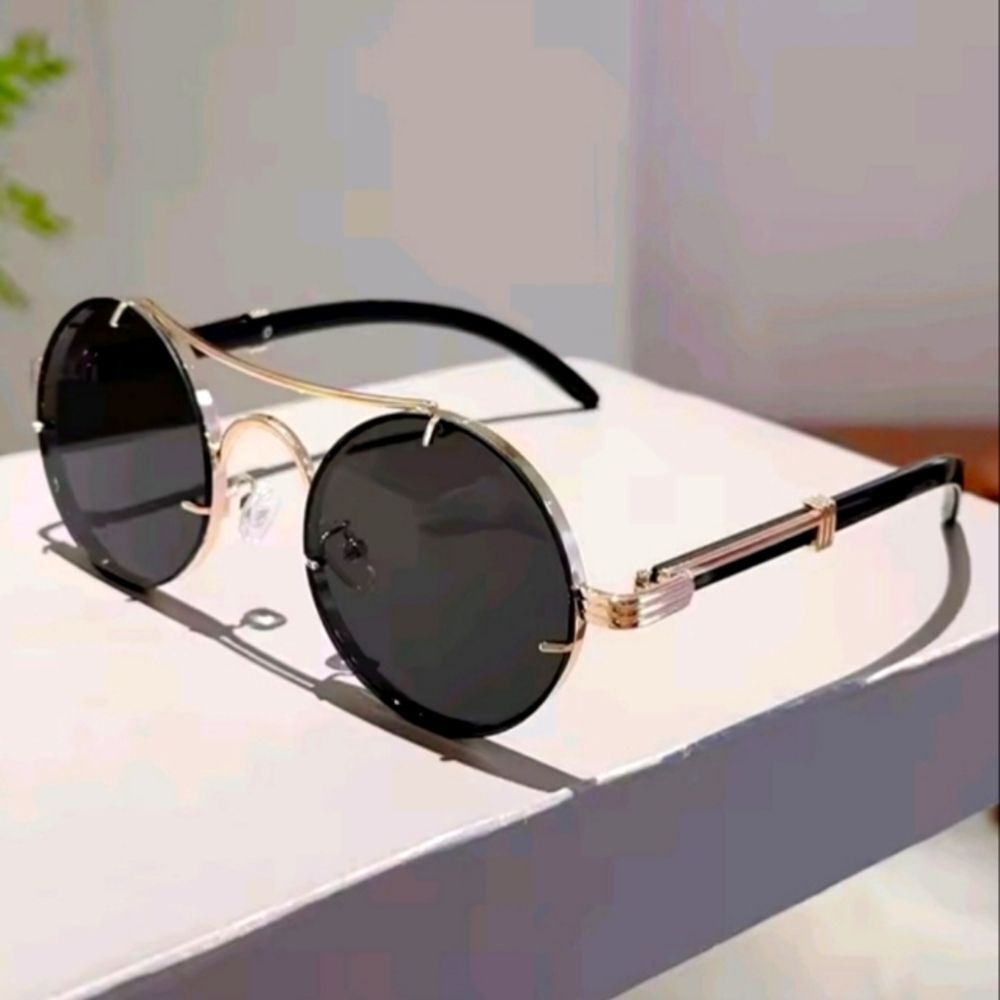 Classic Black and Sleek Gold Unisex Sunglasses